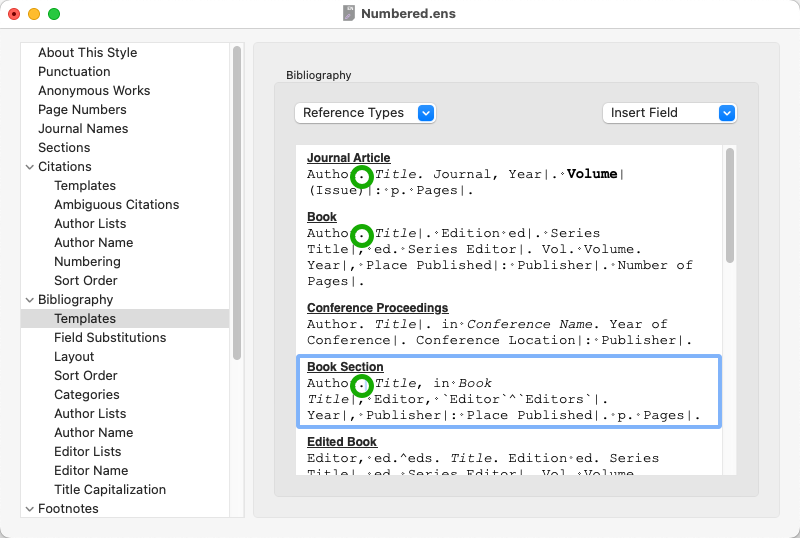 Modified Numbered style template